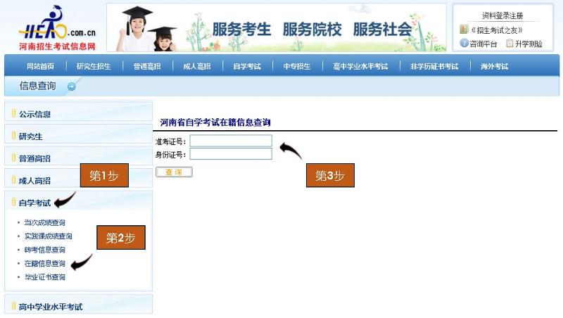 信阳师范学院自学考试成绩查询方法及步骤